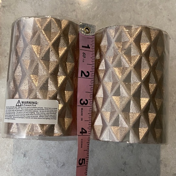 Bundle of candles: 2 Metallic 4" Pillar Candles, and 50 White Tealights. NEW! - Picture 3 of 7